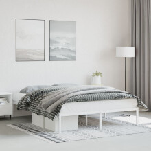 Berkfield Metal Bed Frame without Mattress White 150x200cm