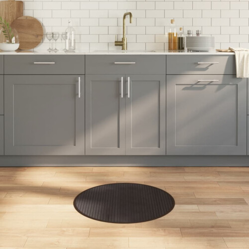 Berkfield Rug Round Dark Brown60 cm Bamboo