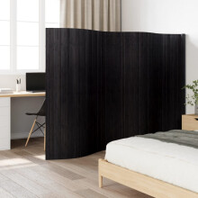 Berkfield Room Divider Black Width 400 cm Height 165 cm Bamboo