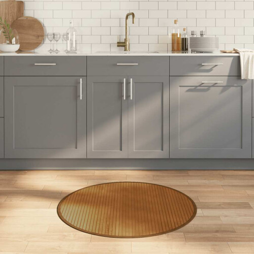 Berkfield Rug Round Brown80 cm Bamboo