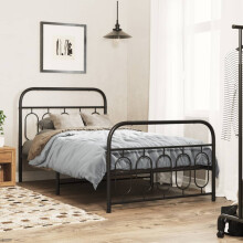 Berkfield Metal Bed Frame without Mattress with Footboard Black 107x203cm