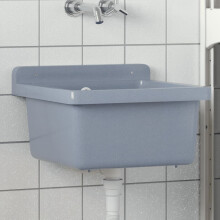 Berkfield Sink Washbasin for Wall Mounting Grey 40x40x24 cm Resin