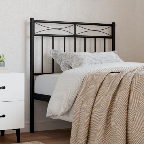 Berkfield Metal Replace Headboard Black 75 cm