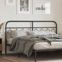 Berkfield Metal Replace Headboard Black 160 cm