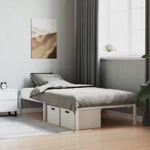 Berkfield Metal Bed Frame without Mattress White 107x203cm