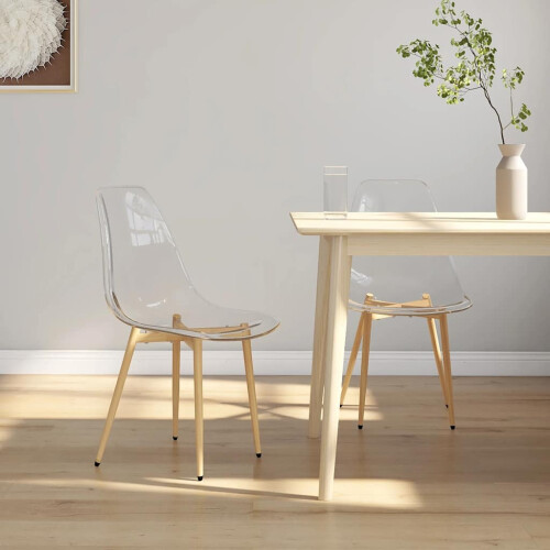 Berkfield Dining Chairs 2 pcs Transparent PET
