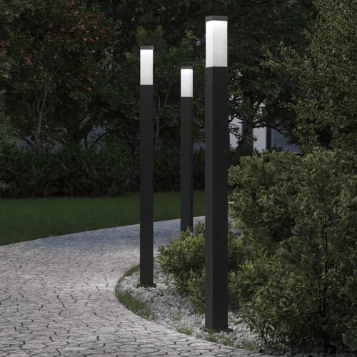 Berkfield Bollard Lights 3 pcs 110 cm Black IP44