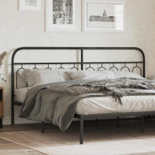 Berkfield Metal Replace Headboard Black 200 cm