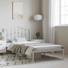 Berkfield Metal Bed Frame without Mattress with Headboard Black 135x190cm