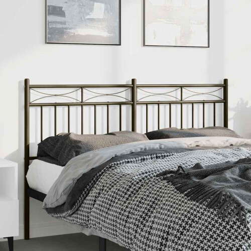 Berkfield Metal Replace Headboard Black 135 cm