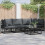 Berkfield Garden Sofa Set 4 pcs Black Metal 1