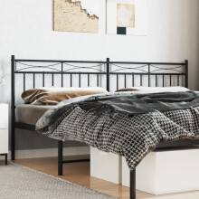 Berkfield Metal Replace Headboard Black 193 cm