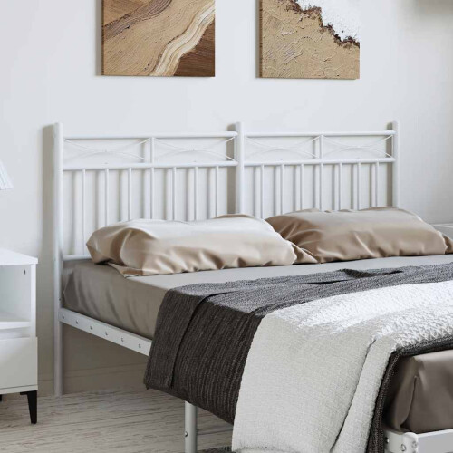 Berkfield Metal Replace Headboard White 135 cm