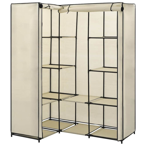 Berkfield Corner Wardrobe Cream 130x87x169 cm 1