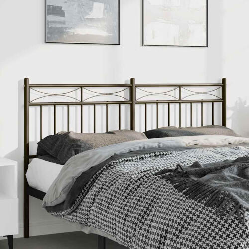 Berkfield Metal Replace Headboard Black 150 cm