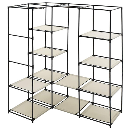 Berkfield Corner Wardrobe Cream 130x87x169 cm 2
