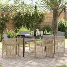 Berkfield Garden Dining Set 5 pcs Beige Powder-Coated Steel