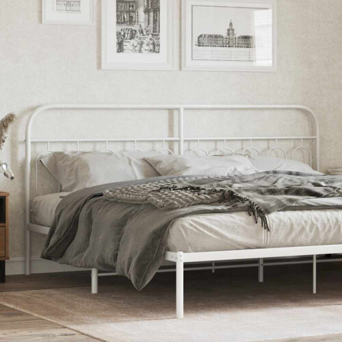 Berkfield Metal Replace Headboard White 200 cm
