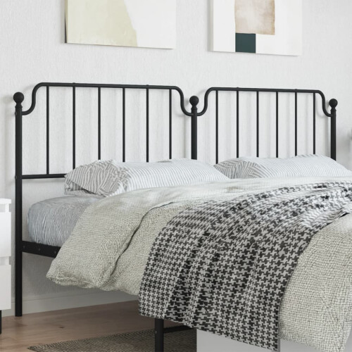 Berkfield Metal Replace Headboard Black 200 cm