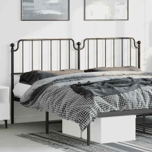 Berkfield Metal Replace Headboard Black 193 cm