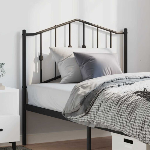 Berkfield Metal Replace Headboard Black 100 cm