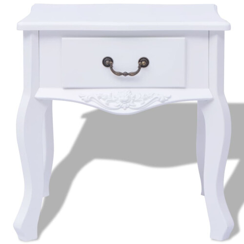 Berkfield Bedside Cabinet MDF White 1