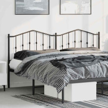Berkfield Metal Replace Headboard Black 180 cm