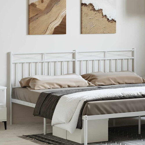 Berkfield Metal Replace Headboard White 193 cm