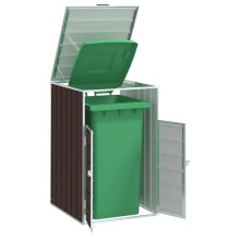 Berkfield Wheelie Bin Storage for Single Bin Brown 72x81x115 cm Steel