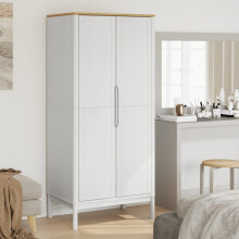 Berkfield Wardrobe FLORO White 77x53x171 cm Solid Wood Pine
