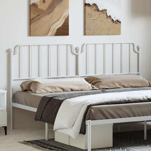 Berkfield Metal Replace Headboard White 180 cm