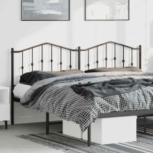 Berkfield Metal Replace Headboard Black 193 cm