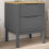 Berkfield Bedside Cabinet FLORO Grey 45x39x57 cm Solid Wood Pine 1