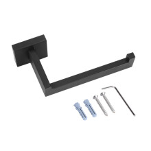 Black Stainless Steel Toilet Paper Holder with RustResistant Finish, Easy Roll Change Wall Mounted Bathroom Decor