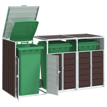 Berkfield Wheelie Bin Storage for Triple Bins Brown 216x81x115 cm Steel