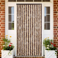 Berkfield Fly Curtain Beige and Light Brown 100x200 cm Chenille