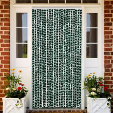 Berkfield Fly Curtain Green and White 90x200 cm Chenille