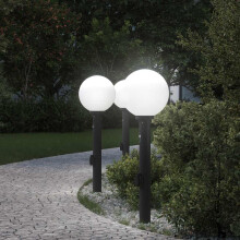 Berkfield Bollard Lights with Sensor&Outlet 3 pcs 80 cm Black IP44
