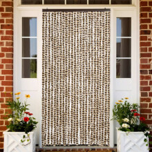Berkfield Fly Curtain Beige and Brown 100x230 cm Chenille