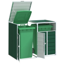 Berkfield Wheelie Bin Storage for Double Bins Green 144x81x113 cm Steel