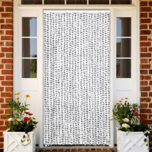 Berkfield Fly Curtain Light Grey and Dark Grey 100x230 cm Chenille