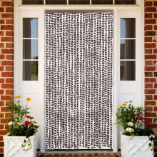 Berkfield Fly Curtain Brown and White 100x230 cm Chenille