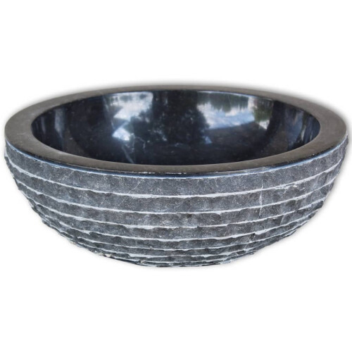 Berkfield Basin Marble 40 cm Black 1