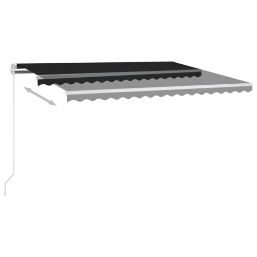 Berkfield Manual Retractable Awning 450x350 cm Anthracite 2