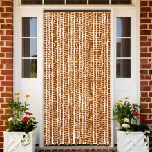 Berkfield Fly Curtain Ochre and White 100x230 cm Chenille