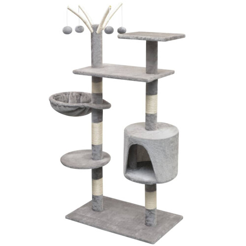 Berkfield Cat Tree with Sisal Scratching Posts 125 cm Grey 1