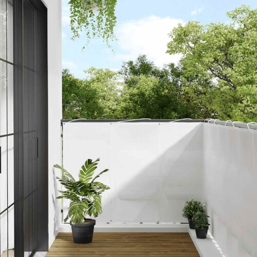 Berkfield Balcony Screen White 120x700 cm 100% Polyester Oxford