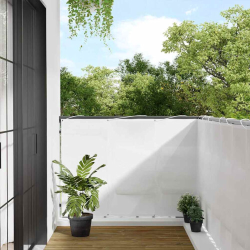 Berkfield Balcony Screen White 120x800 cm 100% Polyester Oxford
