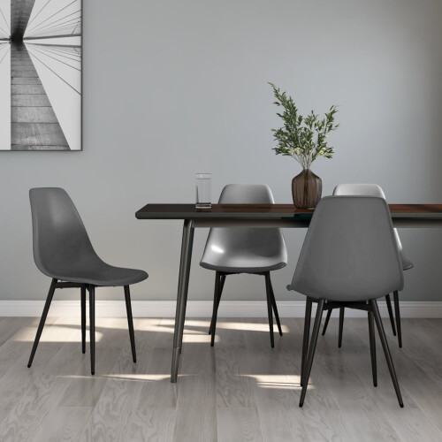 Berkfield Dining Chairs 4 pcs Grey PP