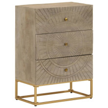 Berkfield Chest of Drawers 55x30x76 cm Solid Wood Mango and Iron